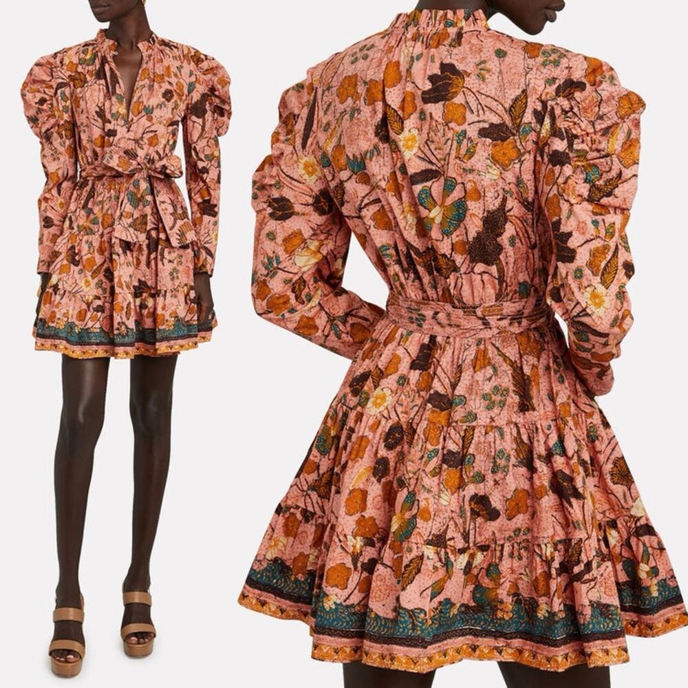 ULLA JOHNSON Naima Printed Puff Sleeve Dress Women's Size 2